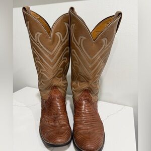 Tony Lama Men’s Size 7 Tan and Brown Western Boots
